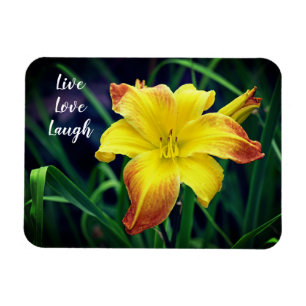 Geel en Oranje Daylily Motivatie Magneet