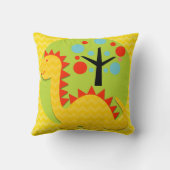 Geel en Oranje Dragon Sierkussen (Achterkant)