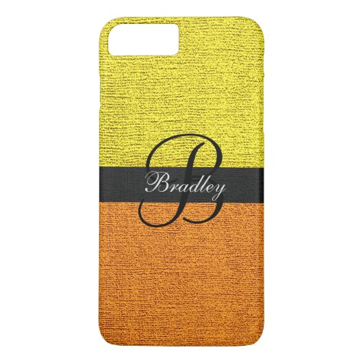 Geel en Oranje Elegant Monogram Case-Mate iPhone Case (Achterkant)