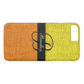 Geel en Oranje Elegant Monogram Case-Mate iPhone Case (Achterkant (Horizontaal))