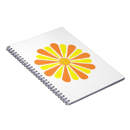 Geel en Oranje Energy Burst Pattern-Notitieboeken Notitieboek (Rechterzijde)