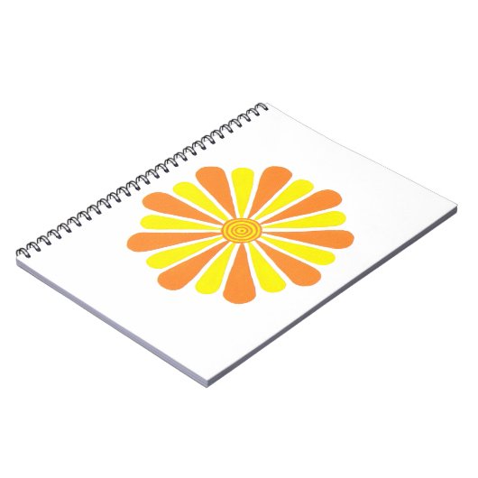 Geel en Oranje Energy Burst Pattern-Notitieboeken Notitieboek (Linkerzijde)