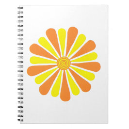 Geel en Oranje Energy Burst Pattern-Notitieboeken Notitieboek