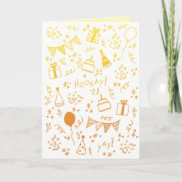 Geel en oranje feestkaart kaart