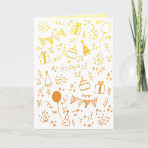 Geel en oranje feestkaart kaart