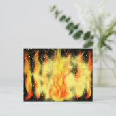 Geel en Oranje Flames die HC Art schilderen Briefkaart (Staand voorkant)