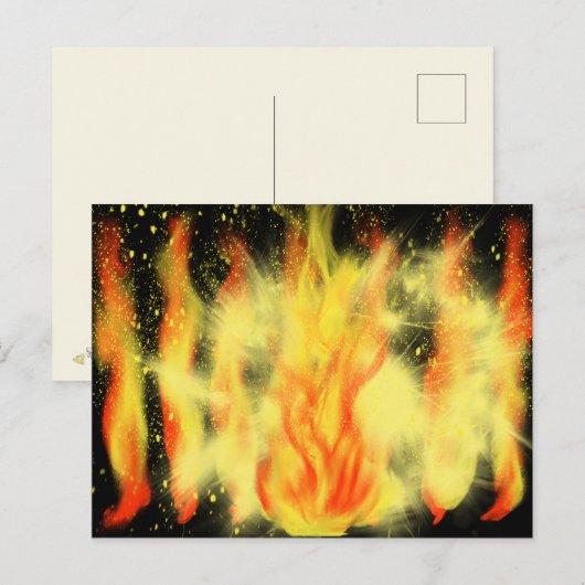 Geel en Oranje Flames die HC Art schilderen Briefkaart (Voorkant / Achterkant)