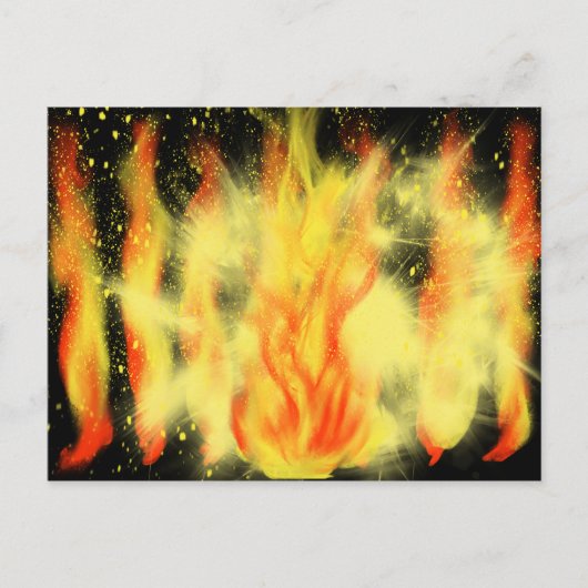 Geel en Oranje Flames die HC Art schilderen Briefkaart (Voorkant)
