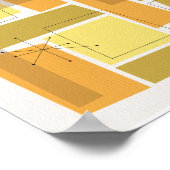 Geel en Oranje Funky Pattern Mid Century Modern Poster (Hoek)