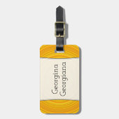 Geel en Oranje gebogen lijnen + Gepersonaliseerde  Bagagelabel (Voorkant verticaal)