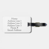 Geel en Oranje gebogen lijnen + Gepersonaliseerde  Bagagelabel (Achterkant horizontaal)