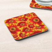 Geel en Oranje Gerbera Daisies Bier Onderzetter (Linkerzijde)