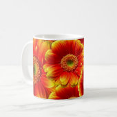 Geel en Oranje Gerbera Daisies Koffiemok (Voorkant links)