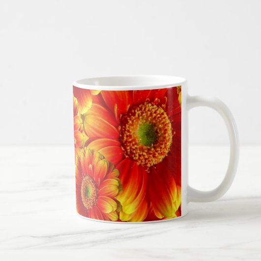 Geel en Oranje Gerbera Daisies Koffiemok (Rechts)