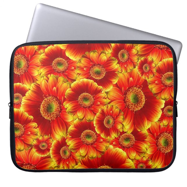 Geel en Oranje Gerbera Daisies Laptop Sleeve (Voorkant)