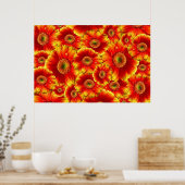 Geel en Oranje Gerbera Daisies Poster (Keuken)