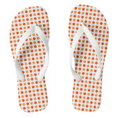 Geel en Oranje gestippeld Teenslippers (Voetbed)