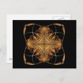 Geel en Oranje gewervelde Pillow-like Fractal Art Briefkaart (Voorkant / Achterkant)