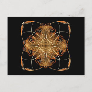 Geel en Oranje gewervelde Pillow-like Fractal Art Briefkaart