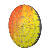 Geel en oranje hexagon grafisch ontwerp dartbord (Voorkant Rechts)