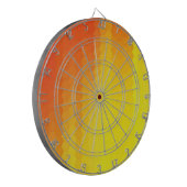 Geel en oranje hexagon grafisch ontwerp dartbord (Voorkant Links)