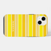 Geel en Oranje horizontaal gestreept iPhone Hoesje (Achterkant horizontaal)
