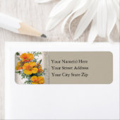 Geel en Oranje kerstbloemen Etiket (Insitu)