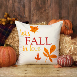 Geel en Oranje Laten we Herfst in Love Fun Herfst Kussen