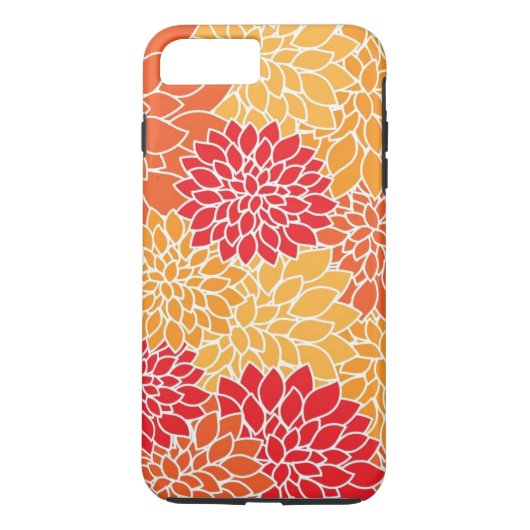 Geel en Oranje Mod Floral Case-Mate iPhone Case (Achterkant)