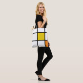 Geel en Oranje Mondriaan Style Tote Bag (Op model)