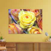 Geel en Oranje Roos Canvas Afdruk (Insitu (Woonkamer))