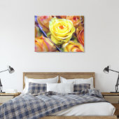 Geel en Oranje Roos Canvas Afdruk (Insitu (Slaapkamer))