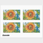 Geel en oranje schilderij rechthoekige sticker (Vel)