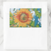 Geel en oranje schilderij rechthoekige sticker (Tas)