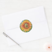 Geel en oranje schilderij ronde sticker (Envelop)
