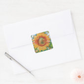 Geel en oranje schilderij vierkante sticker (Envelop)