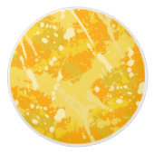 Geel en Oranje schildpad Keramische Knop (Voorkant)