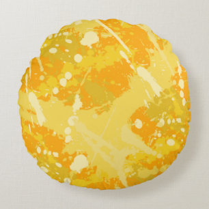 Geel en Oranje schildpad Rond Kussen