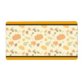 Geel en Oranje Thanksgiving Oogstpatroon Etiket (Voorkant)