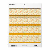 Geel en Oranje Thanksgiving Oogstpatroon Etiket (Full Sheet)