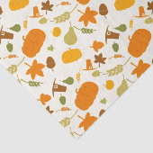 Geel en Oranje Thanksgiving Oogstpatroon Tissuepapier (Detail)