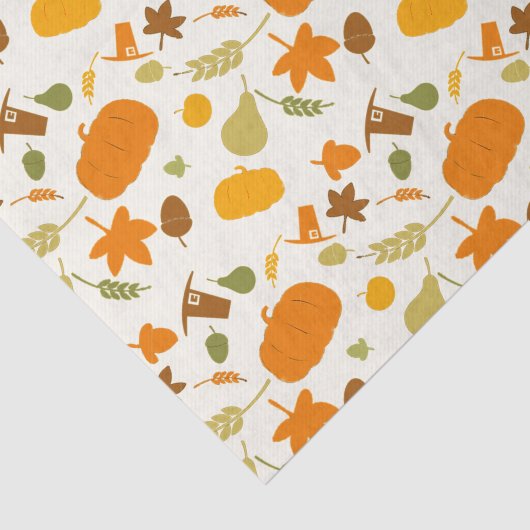 Geel en Oranje Thanksgiving Oogstpatroon Tissuepapier (Detail)