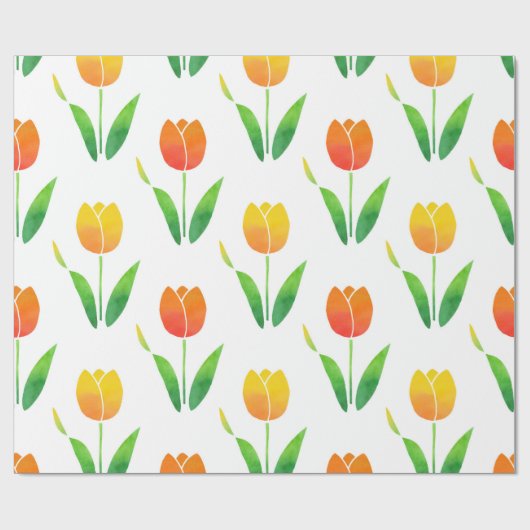 Geel en Oranje Tulpen 2 Cadeaupapier (Vlak)