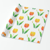 Geel en Oranje Tulpen 2 Cadeaupapier (Uitgerold)