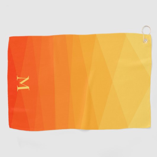 Geel en Oranje veelhoekig Golfhanddoek (Horizontaal)