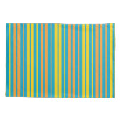Geel en oranje verticale strepen Blauw Kussensloop (Achterkant)