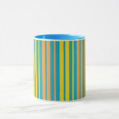 Geel en oranje verticale strepen Blauw Mok (Midden)