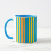 Geel en oranje verticale strepen Blauw Mok (Links)