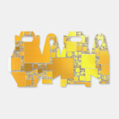 Geel en Oranje vierkant Bedankdoosjes (Uitgevouwen)