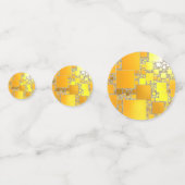 Geel en Oranje vierkant Confetti (Achterkanten)